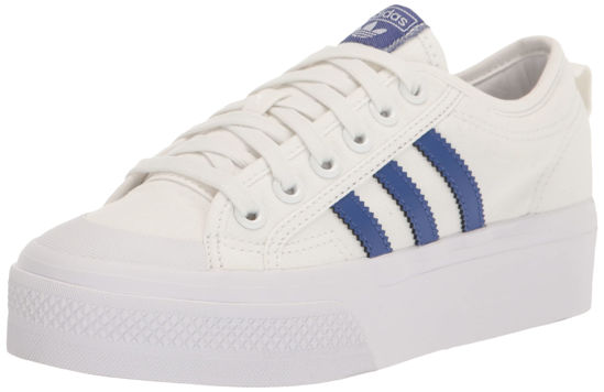 Picture of adidas Originals Women's Nizza Platform Sneaker, White/Semi Lucid Blue/Black, 5.5 - Size: 5.5 Women/5.5 Men