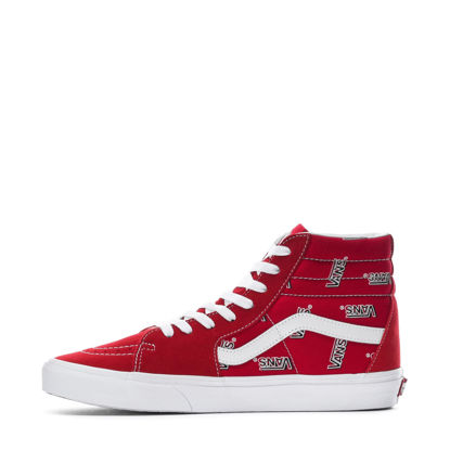 Picture of Vans Men's Sk8 Hi Sneaker, Vans Misprint Red/White, Size 9, 10.5 Women/9 Men - Size: 10.5 Women/9 Men