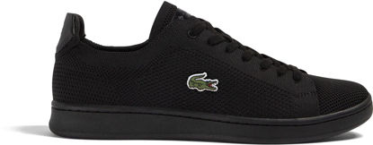 Picture of Lacoste - Mens Carnaby Piquee Textile Heel Pop Sneakers, Color Black/Black, Size: 11.5 M US - Size: 11.5