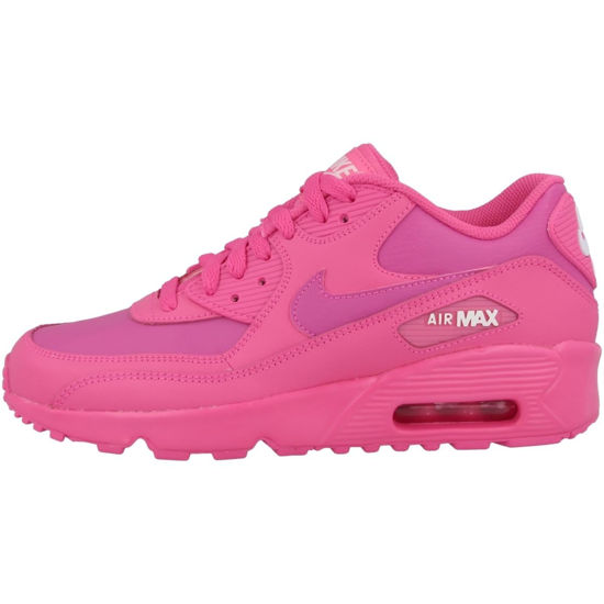 Picture of Nike Girl's Air Max 90 Leather (Big Kid) Laser Fuchsia/Laser Fuchsia/White 5.5 Big Kid M - Size: 5.5 Big Kid