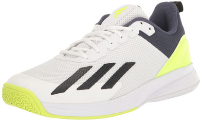 Picture of adidas Men's Courtflash Speed Sneaker, White/Core Black/Lucid Lemon, 10 - Size: 10