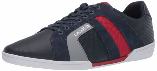 Picture of Lacoste Men's Chaymon Sneaker, Navy/Red, 7.5 - Size: 7.5