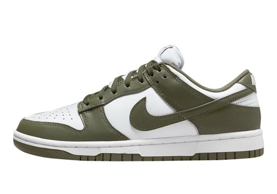 Picture of Nike Womens W Dunk Low DD1503 120 - Size 6.5W, White/Medium Olive-white - Size: 6.5