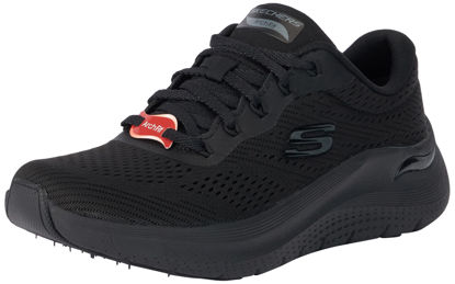 Picture of Skechers Sport Women's Women's Arch FIT 2.0-Big League Sneaker, BBK=Black/Black, 9 Wide - Size: 9 Wide