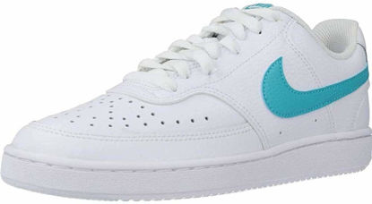 Picture of Nike Women's Court Vision Low Sneaker, White/Oracle Aqua-White, 8.5 Regular US - Size: 8.5