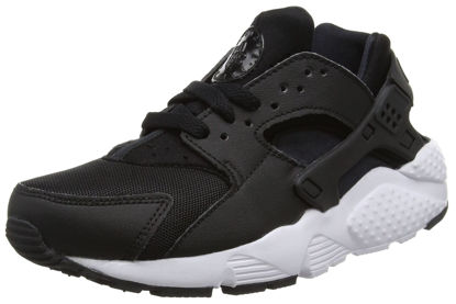 Picture of Nike Huarache Run (GS) Youth Round Toe Synthetic Black Running Shoe (4) - Size: 4 Big Kid