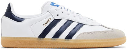 Picture of adidas Samba OG Big Kid (White Navy Gum, 5.5) - Size: 5.5 Big Kid