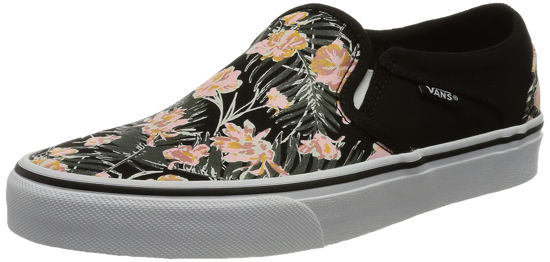 Picture of Vans Women's Low-Top Trainers Sneaker, Palm Floral Black White, 7.5 - Size: 7.5