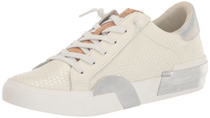 Picture of Dolce Vita Women's Zina Sneaker, White/Natural Embossed Leather, 6.5 - Size: 6.5