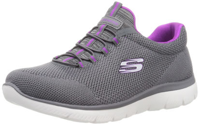 Picture of Skechers Women's Summits - Cool Classic Sneaker, Charcoal/Purple, 6.5 W - Size: 6.5 Wide