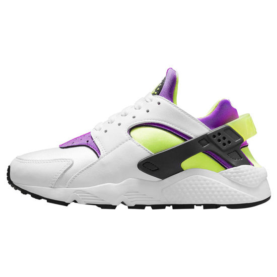 Picture of Nike womens Air Huarache Utility, White/Neon Yellow/Magenta, 8 - Size: 8