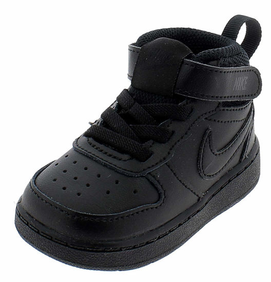 Picture of Nike Court Borough Mid 2 (TDV) Toddler Cd7784-001 Size 6 Black/Black/Black - Size: 6 Toddler