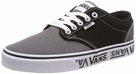 Picture of Vans Men's Atwood Low-Top Sneakers, 12 M US, (Sidewall Logo) Black/Grey - Size: 12