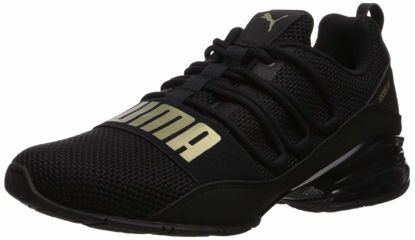 Picture of PUMA mens Cell Regulate Woven Sneaker, Puma Black-metallic Gold, 14 US - Size: 14