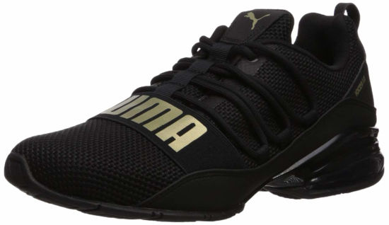 Picture of PUMA Men's Cell Regulate Woven Sneaker, Black-Metallic Gold, 8.5 - Size: 8.5