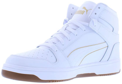 Picture of PUMA Men's Rebound Layup Lux, White White Team Gold, 11.5 - Size: 11.5