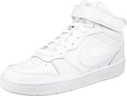 Picture of Nike Boy's Court Borough Mid 2 (Little Kid) White/White/White 13.5 Little Kid M - Size: 13.5 Little Kid