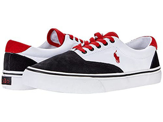 Picture of Polo Ralph Lauren Thorton White/Black/Rl2000 Red Recycled Canvas/Suede 9 D (M) - Size: 9