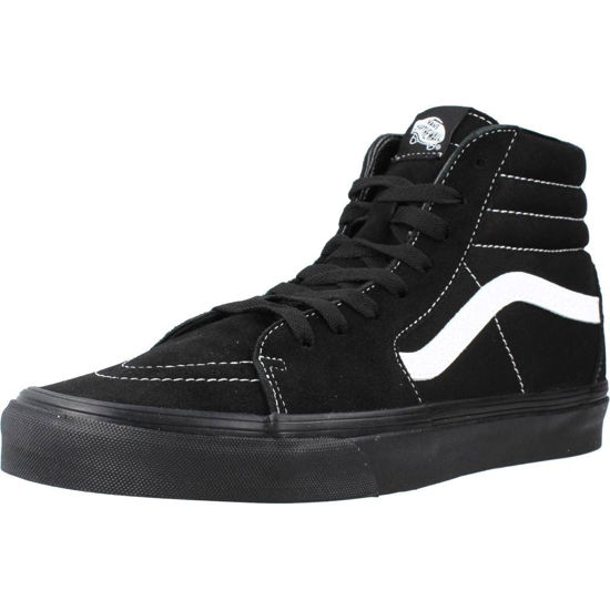 Picture of Vans Unisex-Adult Suede/Canvas Sk8-Hi Shoes (Black/Black/True White, 6.5 Women/5 Men) - Size: 6.5 Women/5 Men