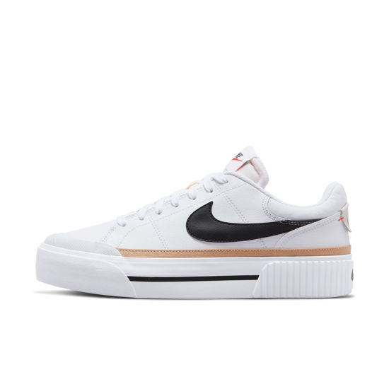 Picture of NIKE Court Legacy Lift Womens Lifestyle Shoes (White/Black) - Size: 10.5