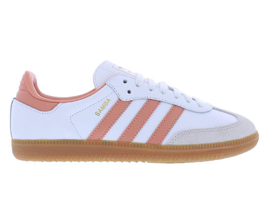 Picture of adidas Samba OG Womens Sneakers, Cloud White/Wonder Clay/Crystal White, Size 9 - Size: 9