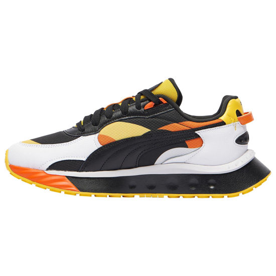 Picture of PUMA Wild Rider Vintage Mens Shoes (10, White/Carrot/Yellow, Numeric_10) - Size: 10