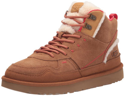 Picture of UGG Women's Highland Hi Heritage Sneakers, Chestnut / Fiery Red Suede, 5.5 - Size: 5.5