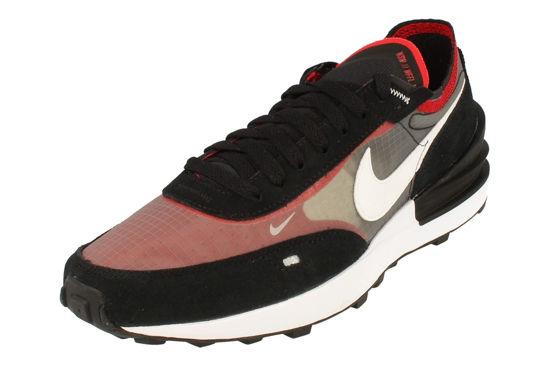 Picture of Nike Waffle One SE Mens Trainers DD8014 Sneakers Shoes (UK 8 US 9 EU 42.5, Black White Sport red 001) - Size: 9