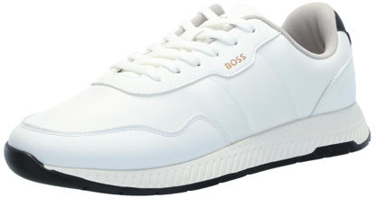 Picture of BOSS Leather Mix Low Top Sneaker, Lychee White, 10 - Size: 10