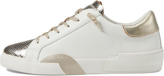 Picture of Dolce Vita Women's Zina Sneaker, White/Gold Leather, 11 - Size: 11