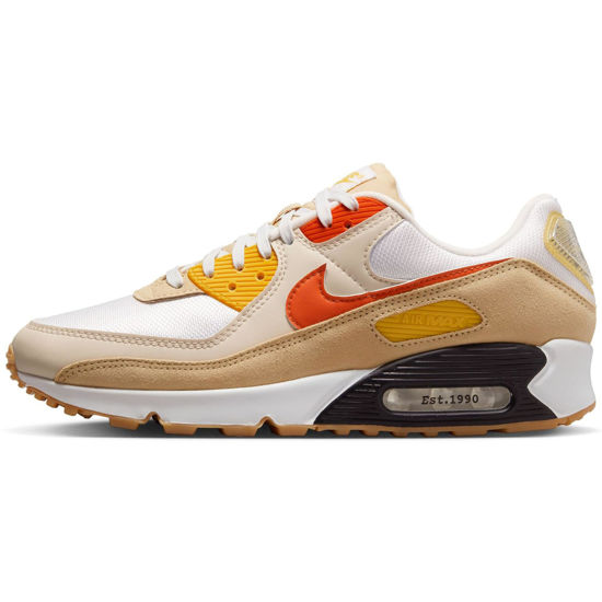 Picture of Nike mens Air Max 90 SE Shoes, Summit White/Safety Orange, 11 - Size: 11