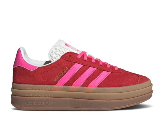 Picture of adidas Women's Gazelle Bold Gymnastics Shoes Sneaker, Collegiate Red/Lucid Pink, Size 7.5 - Size: 7.5