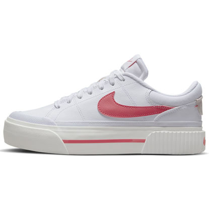 Picture of Nike Court Legacy Lift Womens Shoes Size 5, Color: White/Pink-White - Size: 5