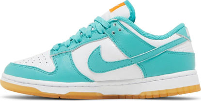 Picture of Nike Women's Dunk Low Teal Zeal White/Washed Teal-Kumquat (DV2190 100) - 11 - Size: 11