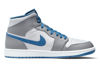 Picture of Nike mens Air Jordan 1 Mid Shoes, Cement Grey/White-true Blue, 10 - Size: 10