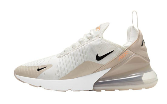 Picture of NIKE Air Max 270 Women's Shoes, Summit White Desert Sand Peach Cream Black, 8.5 - Size: 8.5