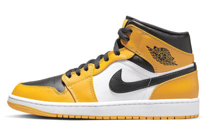 Picture of Nike Men's Air Jordan 1 Mid Sneaker, Taxi/White/Black, 15 - Size: 15