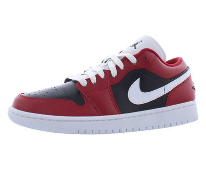 Picture of Nike Women's Air Jordan 1 Low UNC Basketball Shoe, Black Red White, 6 - Size: 6