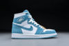 Picture of Nike WMNS Air Jordan 1 Mid Men's Basketball Shoes, White Worn Blue Metallic Gold, 8.5 US - Size: 7.5