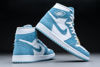 Picture of Nike WMNS Air Jordan 1 Mid Men's Basketball Shoes, White Worn Blue Metallic Gold, 8.5 US - Size: 7.5