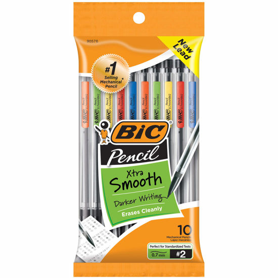 Picture of BIC Xtra-Smooth Mechanical Pencils With Erasers, Medium Point (0.7mm), 10-Count Pack, Mechanical Pencils for School or Office Supplies (MPP101-BLK)