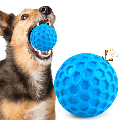 Picture of ZRIFAQESW Squeaky Dog Toys for Aggressive Chewers, Indestructible Dog Balls for Aggressive Chewers, Squeaky Balls for Dogs,Interactive Dog Toys for Large Dogs,Funny Dog Squeaky Ball Heavy Duty Dog Toy