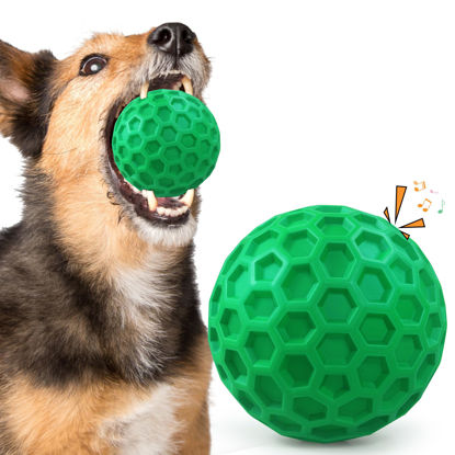 Picture of ZRIFAQESW Tough Dog Chew Toys for Aggressive Chewers, Indestructible Dog Balls for Aggressive Chewers, Squeaky Balls for Dogs, Squeaky Dog Toys for Large Dogs,Funny Dog Squeaky Ball Heavy Duty Dog Toy