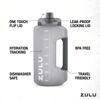 Picture of ZULU Goals 64oz Large Half Gallon Jug Water Bottle with Motivational Time Marker, Covered Straw Spout and Carrying Handle, Perfect for Gym, Home, and Sports, Grey