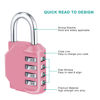 Picture of ZHEGE Combination Lock, 4 Digit Combination Padlock Outdoor, School Lock, Gym Lock (Pink)