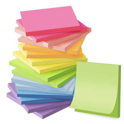 Picture of (16 Pack) Sticky Notes 3x3, Self-Stick Pads Bright Colors Sticky Note, Recyclable, Easy to Post for Home, Office, Notebook