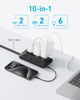 Picture of Anker Flat Plug Power Strip 300J, USB C Power Strip, 10-in-1 Ultra Thin Power Strip with 6 AC, 2 USB A and 2 USB C Ports,5feet Extension Cord, Desk Charging Station,Home Office College Dorm - Black