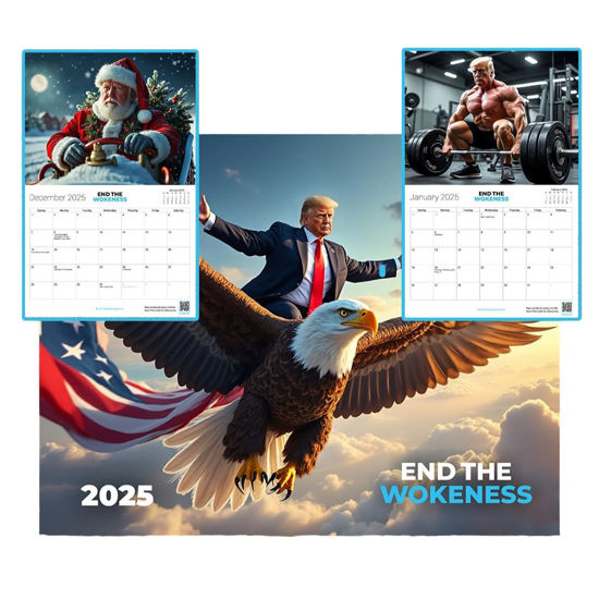 Picture of 2025 Donald Trump Wall Calendar - Iconic Presidential Design, Monthly Calendar Featuring Stunning Images, Perfect for MAGA Supporters, Premium Glossy Finish