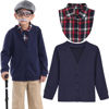 Picture of 100 Days of School Costume for Kids 100th Day Old Man Grandpa Dress Up Costume Boys,Navy,6