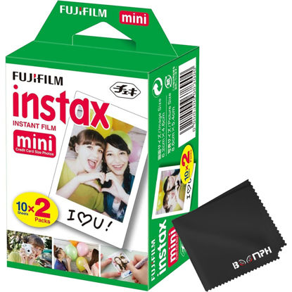 Picture of Fujifilm Instax Mini Instant Camera Film: 20 Shoots Total, (10 Sheets x 2) - Capture Memories Anytime, Anywhere - Boomph's Comprehensive Ultimate Performance Cloth Solution for Perfect Picture Quality